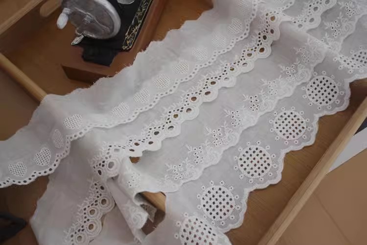 Embroidery Eyelet Fabric Trim Width 6 cm EF0030-Lace Fabric Shop