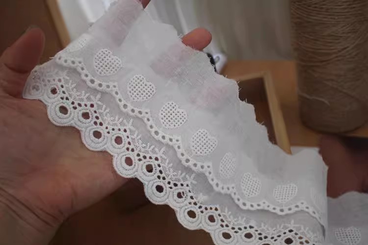 Embroidery Eyelet Fabric Trim Width 6 cm EF0030-Lace Fabric Shop