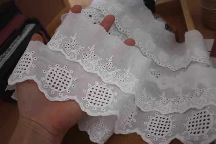 Embroidery Eyelet Fabric Trim Width 6 cm EF0030-Lace Fabric Shop
