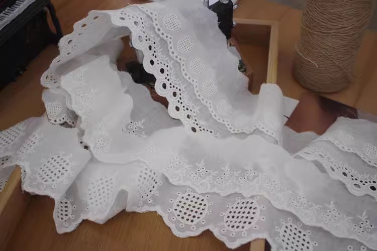 Embroidery Eyelet Fabric Trim Width 6 cm EF0030-Lace Fabric Shop