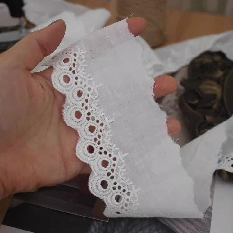 Embroidery Eyelet Fabric Trim Width 6 cm EF0030-Lace Fabric Shop