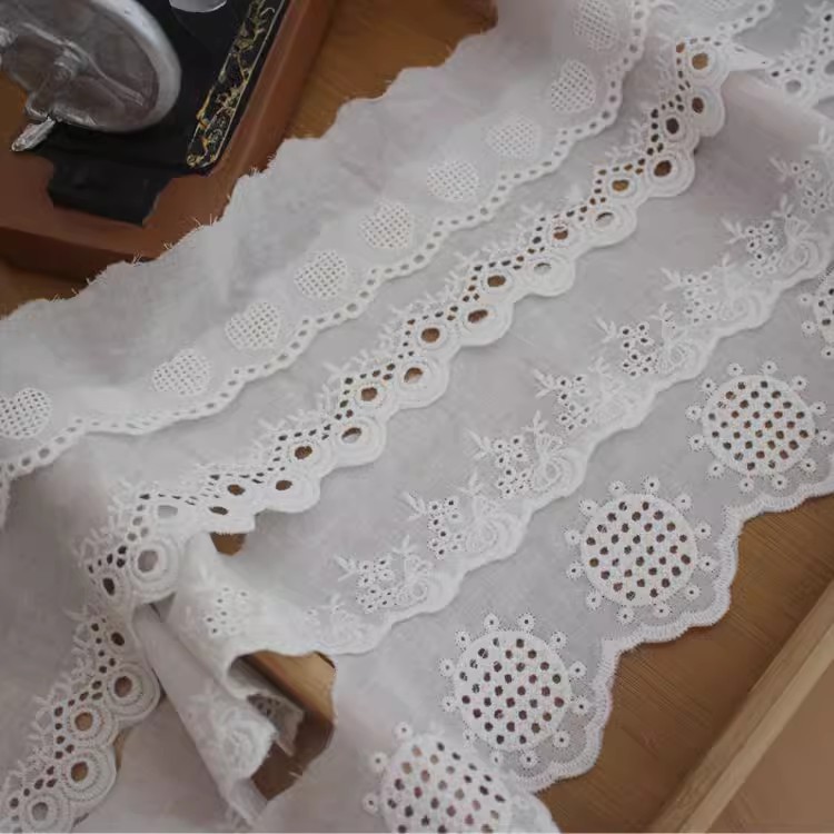 Embroidery Eyelet Fabric Trim Width 6 cm EF0030-Lace Fabric Shop