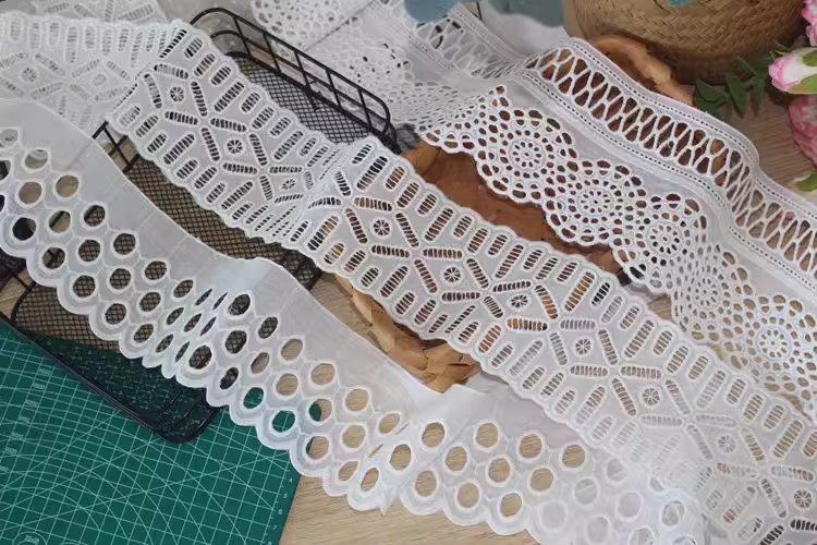 Embroidery Eyelet Fabrics Width 3-9 cm EF0020-Lace Fabric Shop