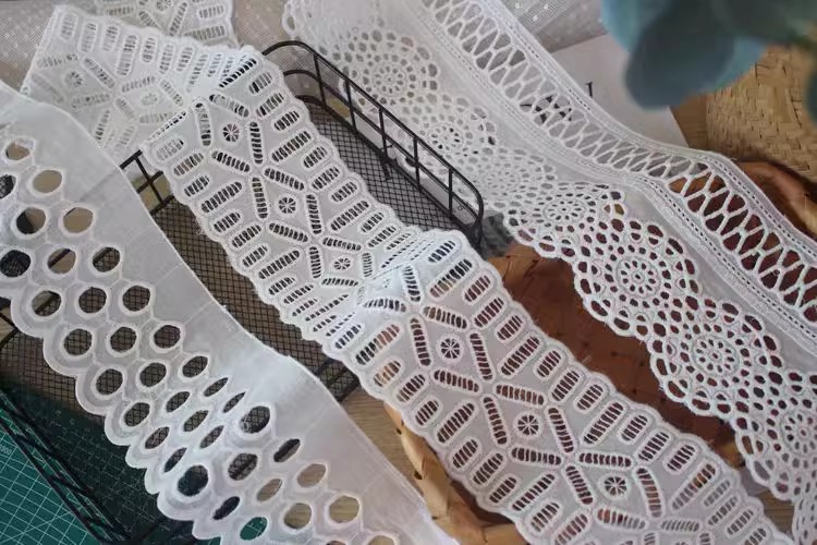 Embroidery Eyelet Fabrics Width 3-9 cm EF0020-Lace Fabric Shop