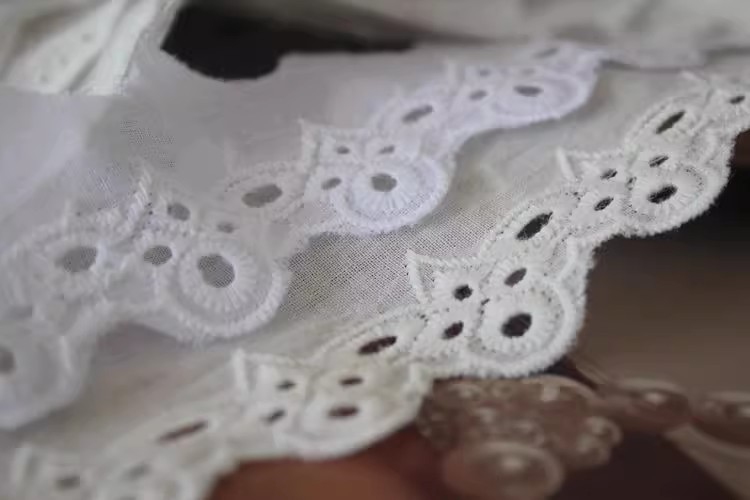 Embroidery Eyelet Lace Fabric Width 3-5 cm EF0016-Lace Fabric Shop