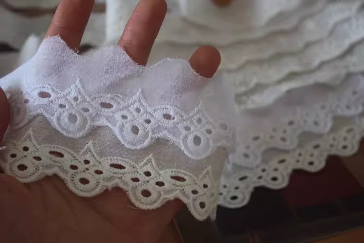 Embroidery Eyelet Lace Fabric Width 3-5 cm EF0016-Lace Fabric Shop