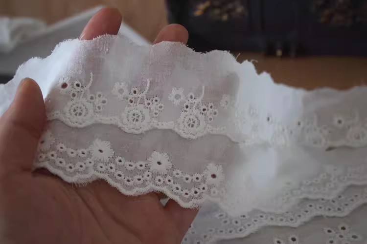 Embroidery Eyelet Lace Fabric Width 3-5 cm EF0016-Lace Fabric Shop