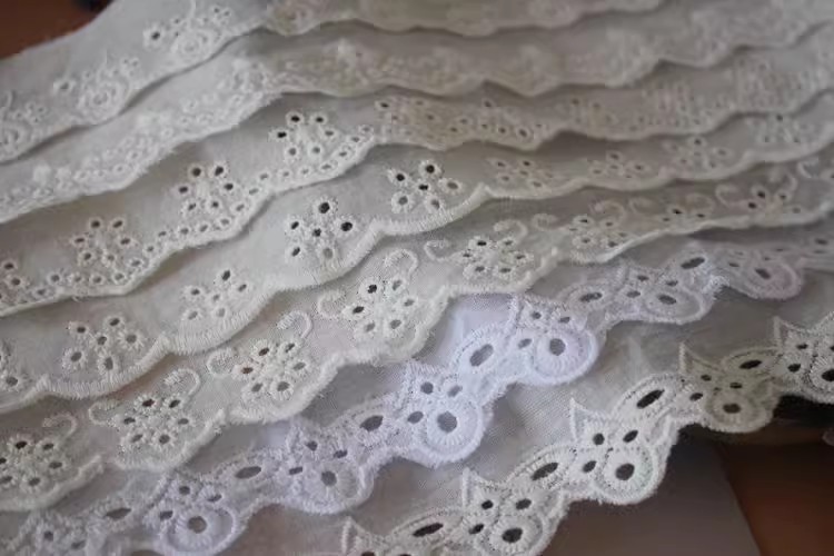 Embroidery Eyelet Lace Fabric Width 3-5 cm EF0016-Lace Fabric Shop