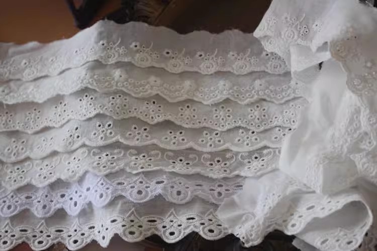 Embroidery Eyelet Lace Fabric Width 3-5 cm EF0016-Lace Fabric Shop