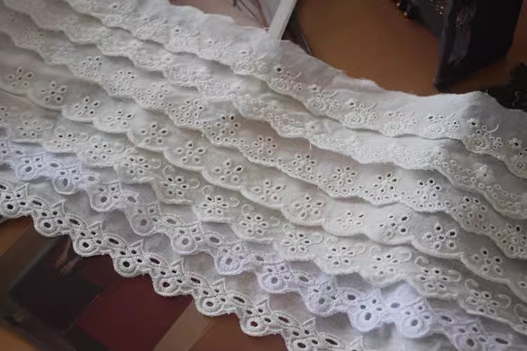 Embroidery Eyelet Lace Fabric Width 3-5 cm EF0016-Lace Fabric Shop