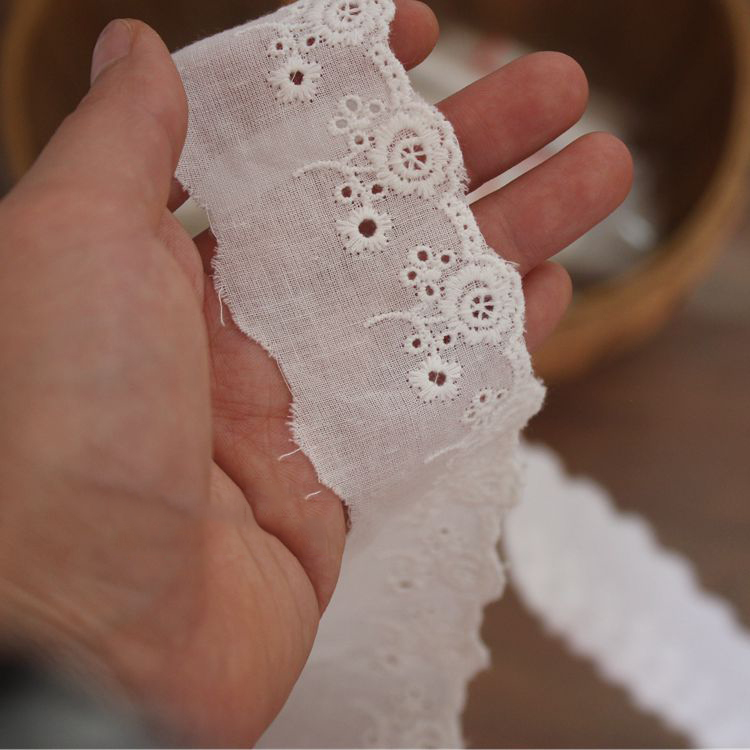 Embroidery Eyelet Lace Fabric Width 3-5 cm EF0016-Lace Fabric Shop