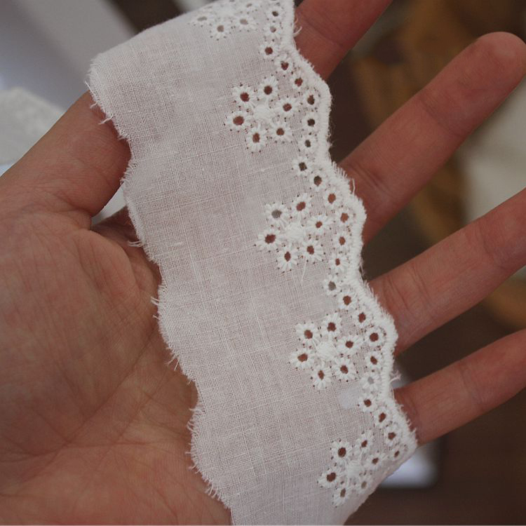 Embroidery Eyelet Lace Fabric Width 3-5 cm EF0016-Lace Fabric Shop