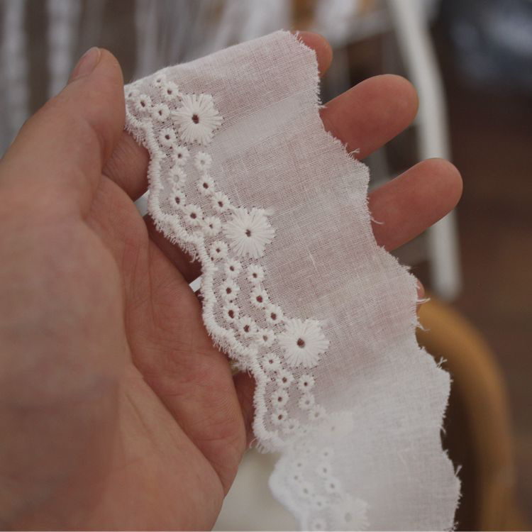 Embroidery Eyelet Lace Fabric Width 3-5 cm EF0016-Lace Fabric Shop