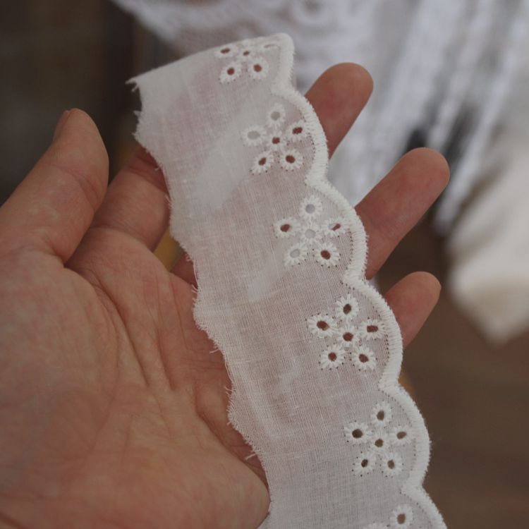 Embroidery Eyelet Lace Fabric Width 3-5 cm EF0016-Lace Fabric Shop