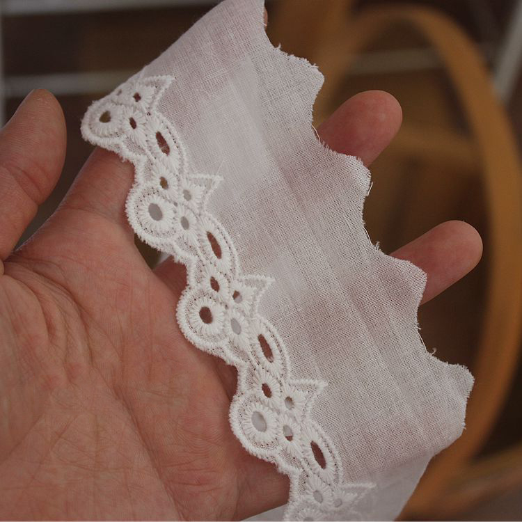 Embroidery Eyelet Lace Fabric Width 3-5 cm EF0016-Lace Fabric Shop