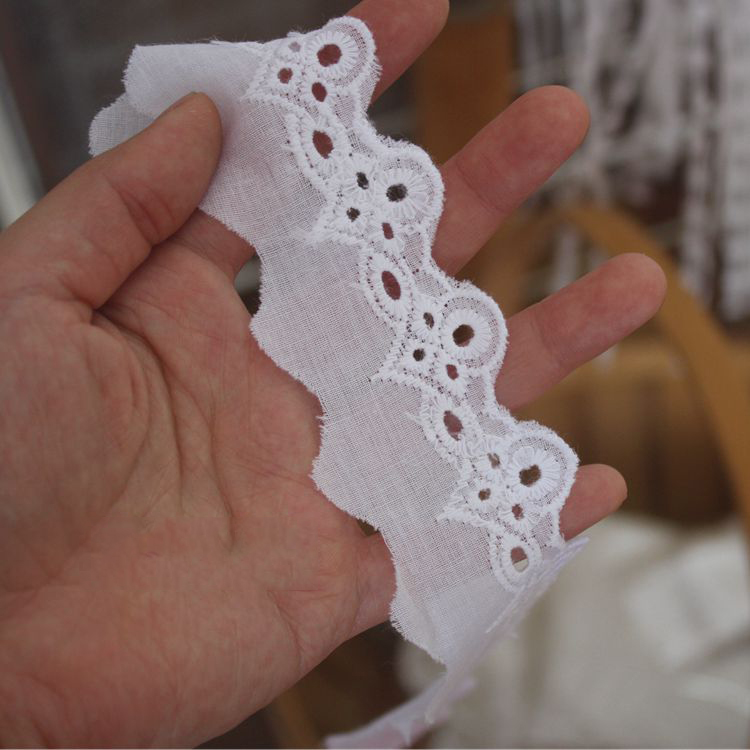 Embroidery Eyelet Lace Fabric Width 3-5 cm EF0016-Lace Fabric Shop