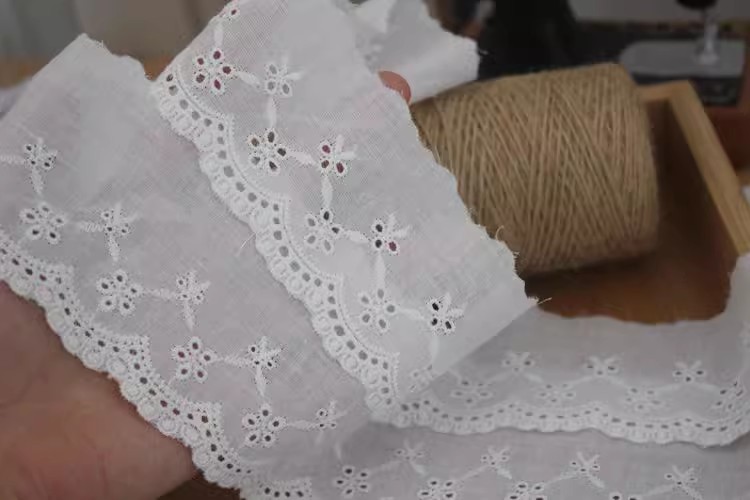 Embroidery Eyelet Lace Fabric Width 5-7 cm EF0079-Lace Fabric Shop