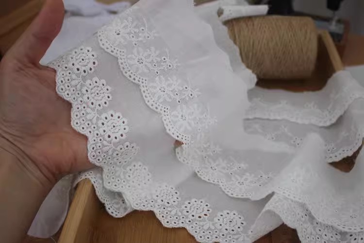 Embroidery Eyelet Lace Fabric Width 5-7 cm EF0079-Lace Fabric Shop