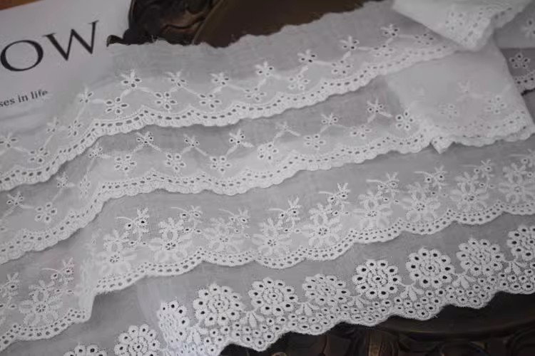 Embroidery Eyelet Lace Fabric Width 5-7 cm EF0079-Lace Fabric Shop