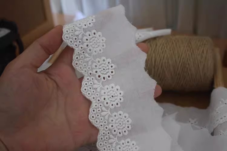 Embroidery Eyelet Lace Fabric Width 5-7 cm EF0079-Lace Fabric Shop