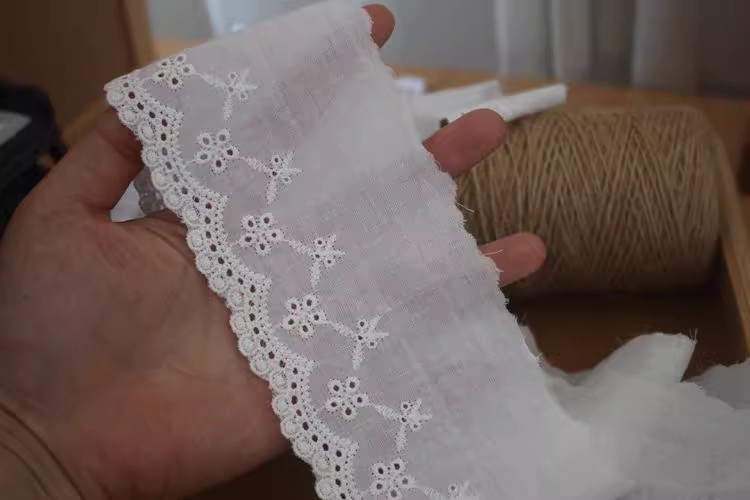 Embroidery Eyelet Lace Fabric Width 5-7 cm EF0079-Lace Fabric Shop
