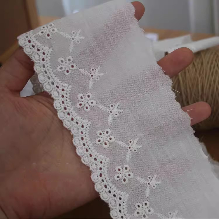 Embroidery Eyelet Lace Fabric Width 5-7 cm EF0079-Lace Fabric Shop