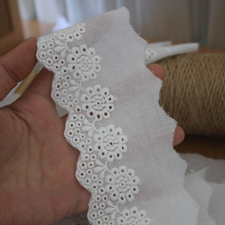 Embroidery Eyelet Lace Fabric Width 5-7 cm EF0079-Lace Fabric Shop