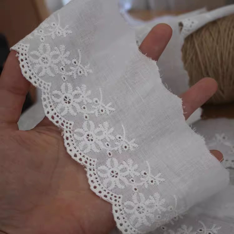 Embroidery Eyelet Lace Fabric Width 5-7 cm EF0079-Lace Fabric Shop