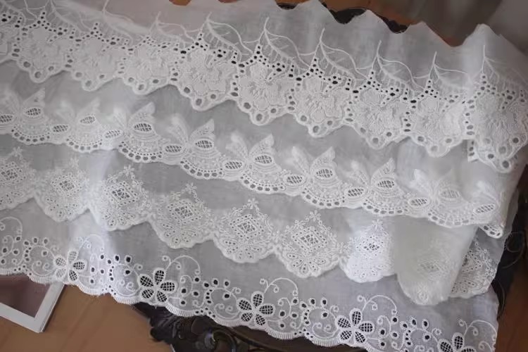 Embroidery Eyelet Lace Trim Width 11 cm EF0013-Lace Fabric Shop