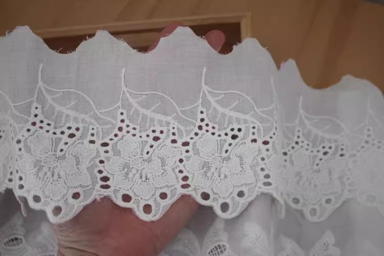 Embroidery Eyelet Lace Trim Width 11 cm EF0013-Lace Fabric Shop