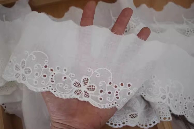 Embroidery Eyelet Lace Trim Width 11 cm EF0013-Lace Fabric Shop