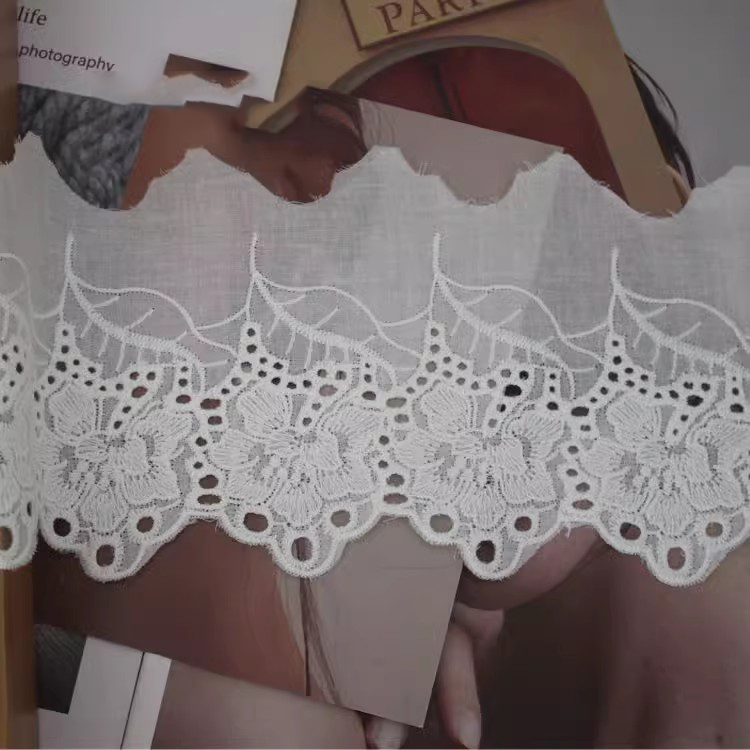 Embroidery Eyelet Lace Trim Width 11 cm EF0013-Lace Fabric Shop