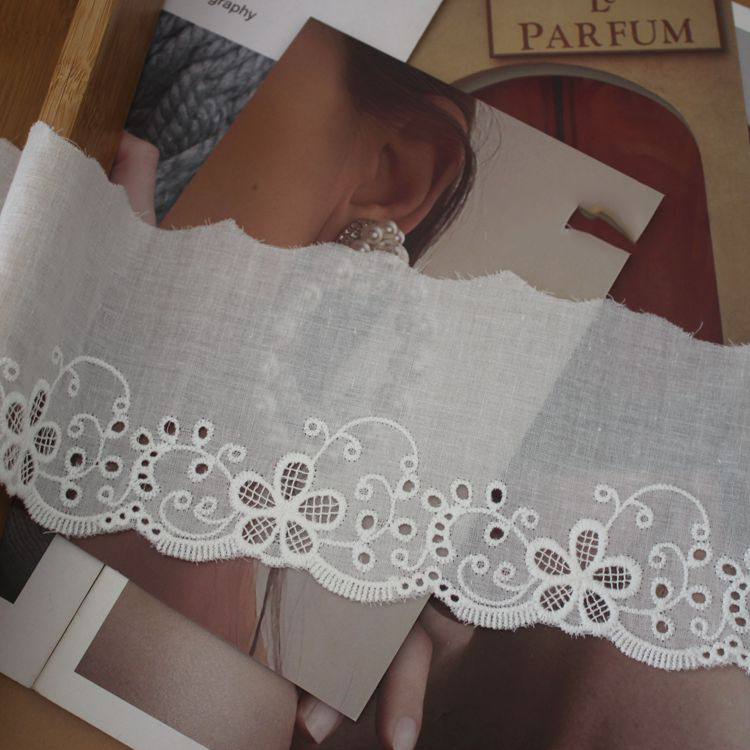 Embroidery Eyelet Lace Trim Width 11 cm EF0013-Lace Fabric Shop