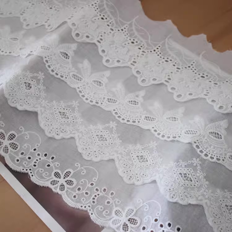 Embroidery Eyelet Lace Trim Width 11 cm EF0013-Lace Fabric Shop
