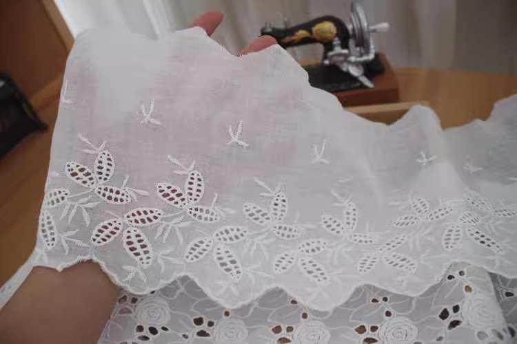 Embroidery Eyelet Lace Width 13-16 cm EF0021-Lace Fabric Shop