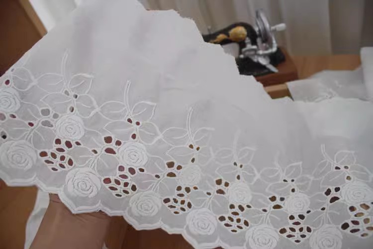 Embroidery Eyelet Lace Width 13-16 cm EF0021-Lace Fabric Shop