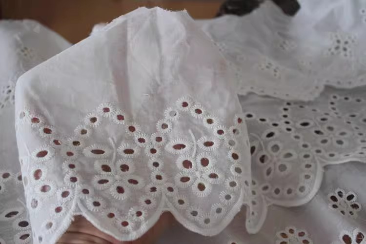 Eyelet Cotton Lace Trimming Width 13-15 cm EF0093-Lace Fabric Shop