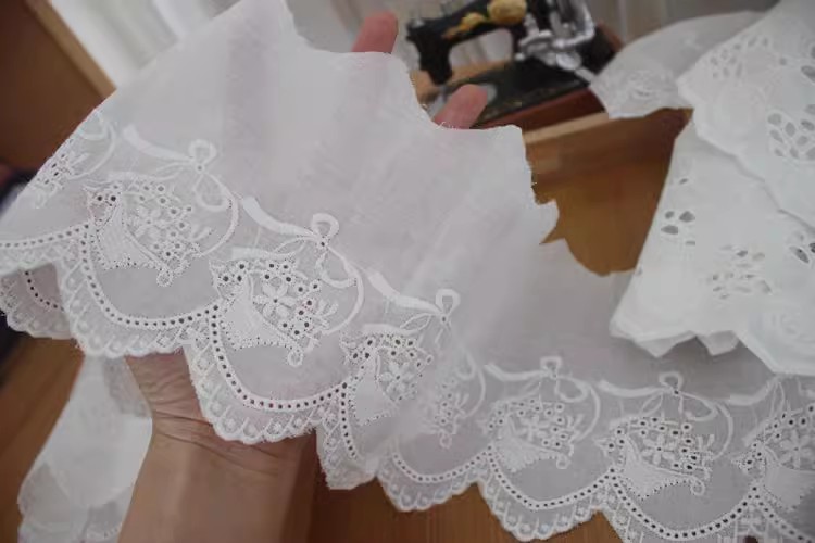 Embroidery Eyelet Lace Width 13-16 cm EF0021-Lace Fabric Shop