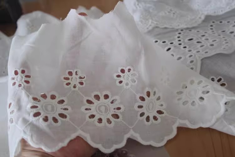 Eyelet Cotton Lace Trimming Width 13-15 cm EF0093-Lace Fabric Shop
