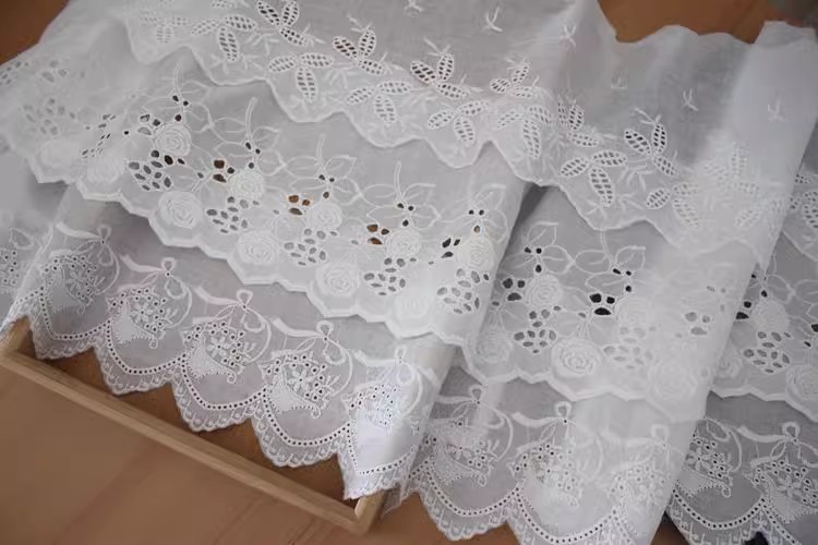 Embroidery Eyelet Lace Width 13-16 cm EF0021-Lace Fabric Shop