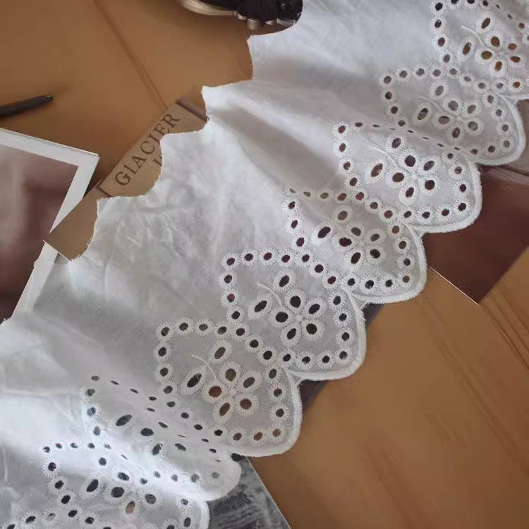 Eyelet Cotton Lace Trimming Width 13-15 cm EF0093-Lace Fabric Shop