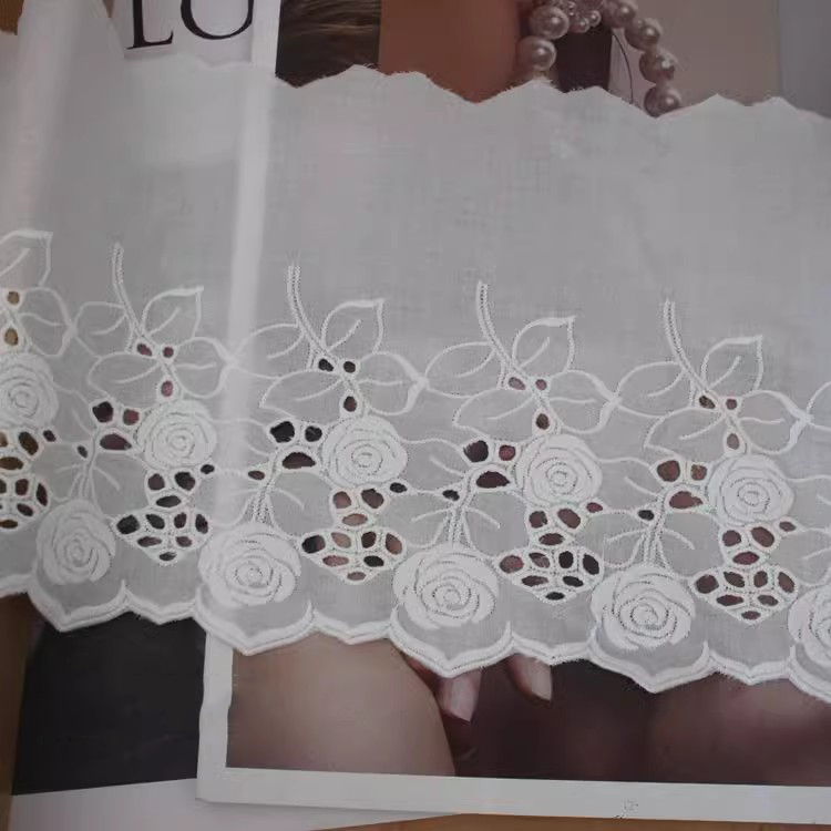 Embroidery Eyelet Lace Width 13-16 cm EF0021-Lace Fabric Shop
