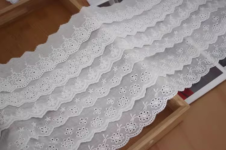 Embroidery Eyelet Lace Width 4-6 cm EF0026-Lace Fabric Shop