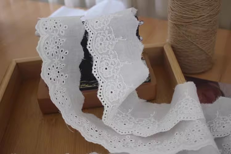 Embroidery Eyelet Lace Width 4-6 cm EF0026-Lace Fabric Shop