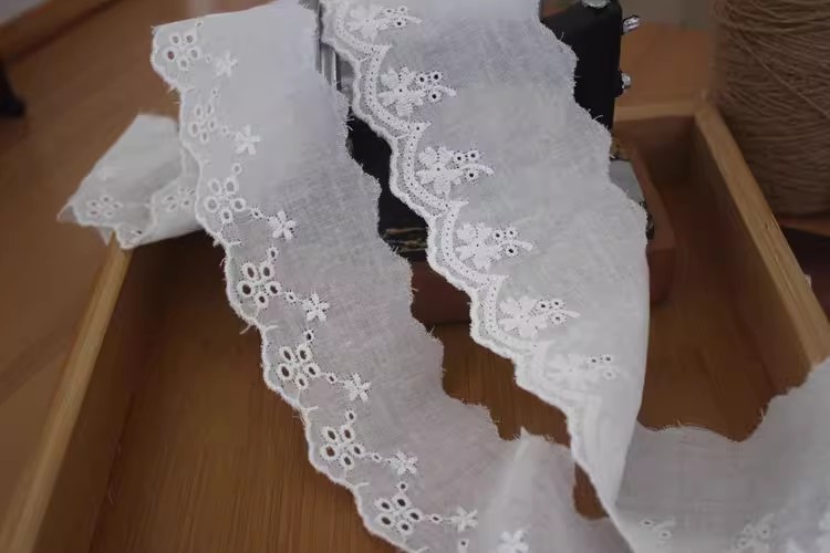 Embroidery Eyelet Lace Width 4-6 cm EF0026-Lace Fabric Shop