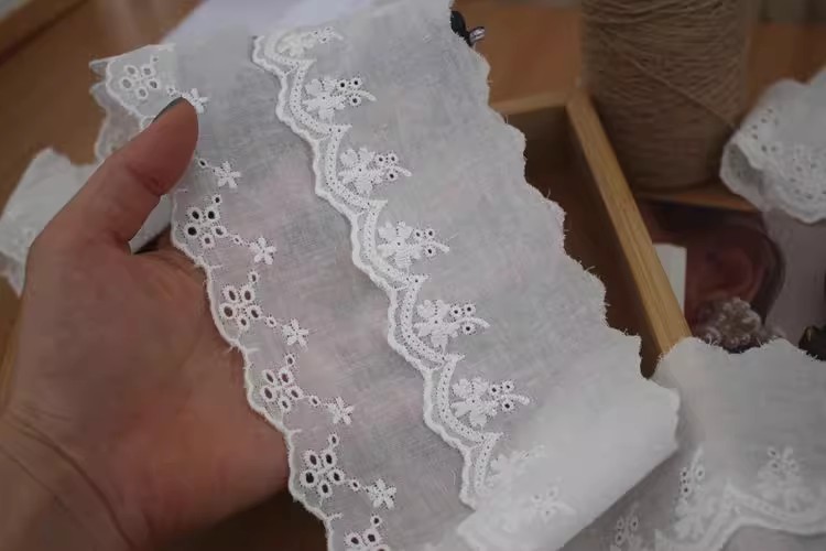 Embroidery Eyelet Lace Width 4-6 cm EF0026-Lace Fabric Shop