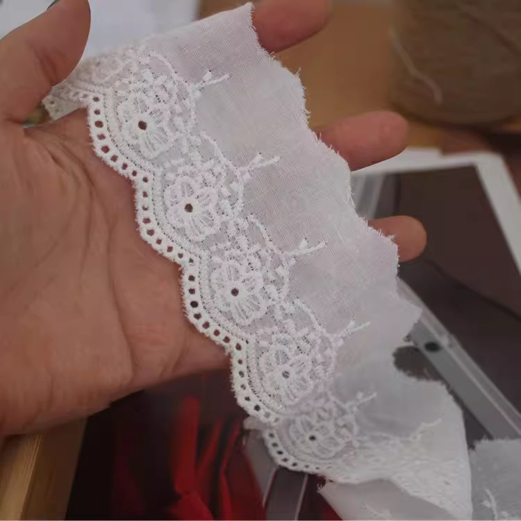Embroidery Eyelet Lace Width 4-6 cm EF0026-Lace Fabric Shop
