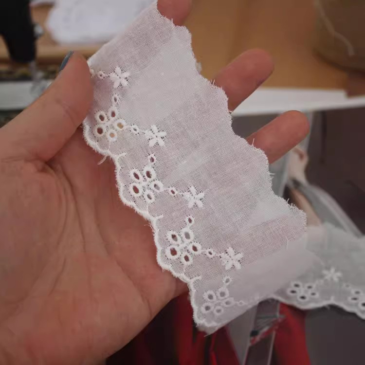 Embroidery Eyelet Lace Width 4-6 cm EF0026-Lace Fabric Shop