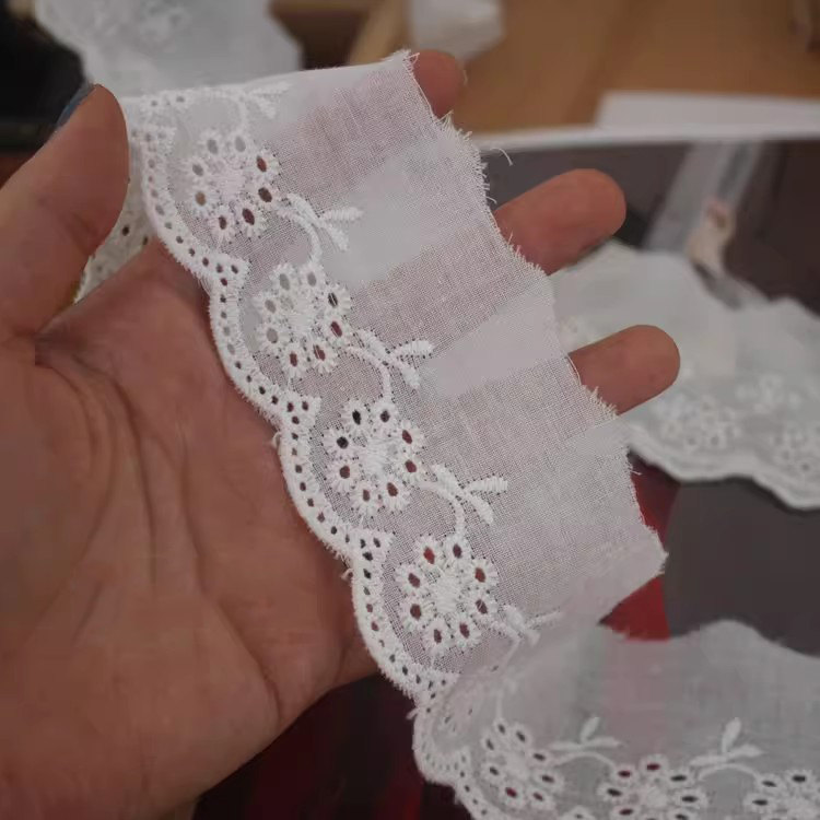 Embroidery Eyelet Lace Width 4-6 cm EF0026-Lace Fabric Shop