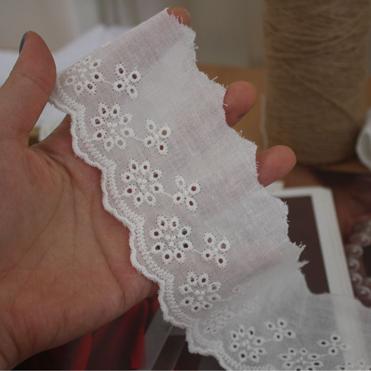 Embroidery Eyelet Lace Width 4-6 cm EF0026-Lace Fabric Shop
